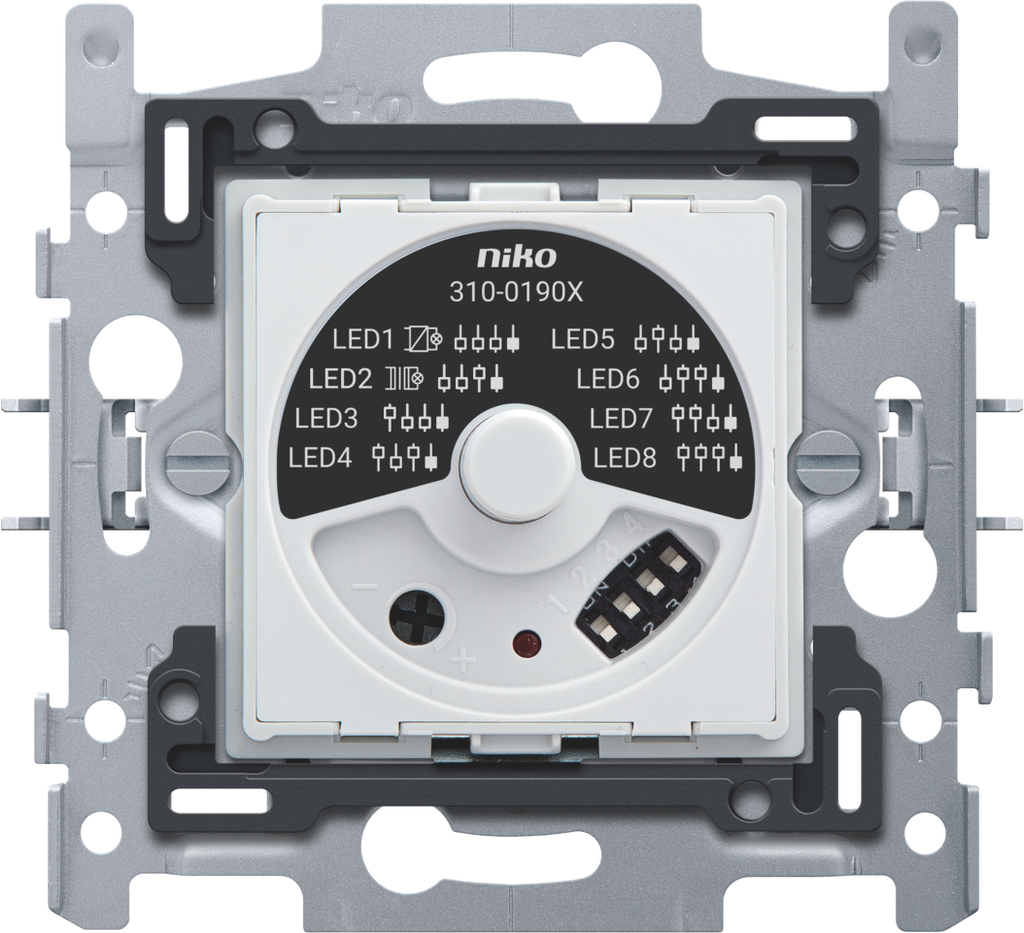 [310-01900] NIKO Socle pour variateur à bouton rotatif universel avec déparasitage TCC, 5 - 325 W, connexion à 3 fils  [310-01900]